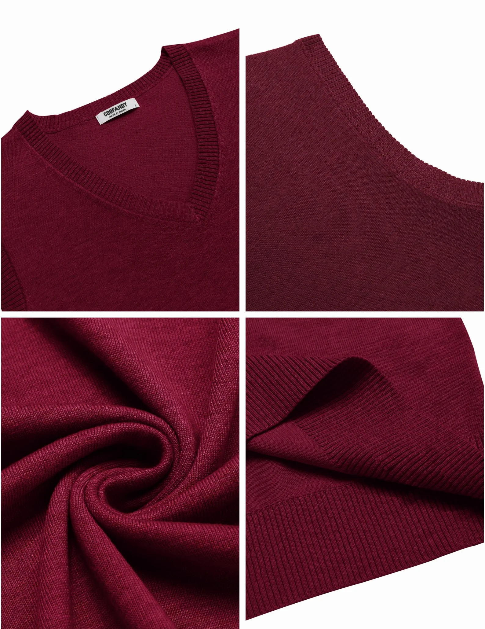 COOFANDY Chaleco sin mangas para hombre, clásico, ajustado, ropa de punto, cuello en V, casual, liso, suéter sin mangas