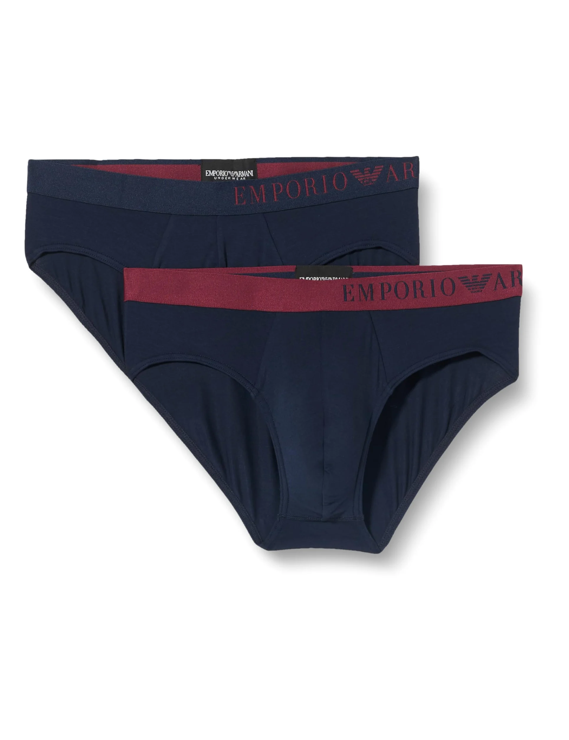 Emporio Armani Underwear Emporio Armani Men's 2-pack Soft Touch Bamboo Viscose Brief, Calzoncillos Boxer Hombre, Marine/Marine