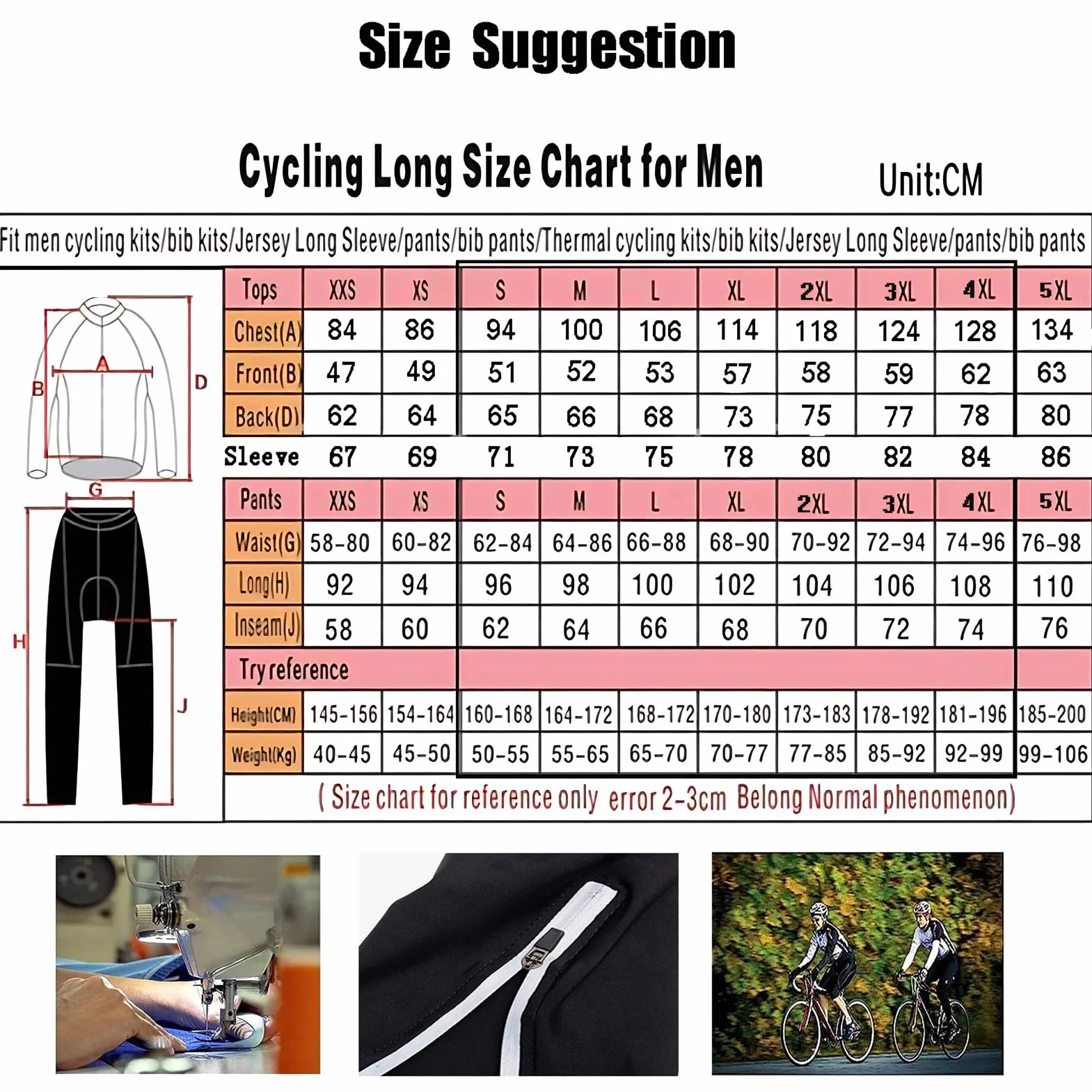Conjunto de Jersey de Ciclismo de Manga Larga de Invierno para Hombre de Lana Térmica a Prueba