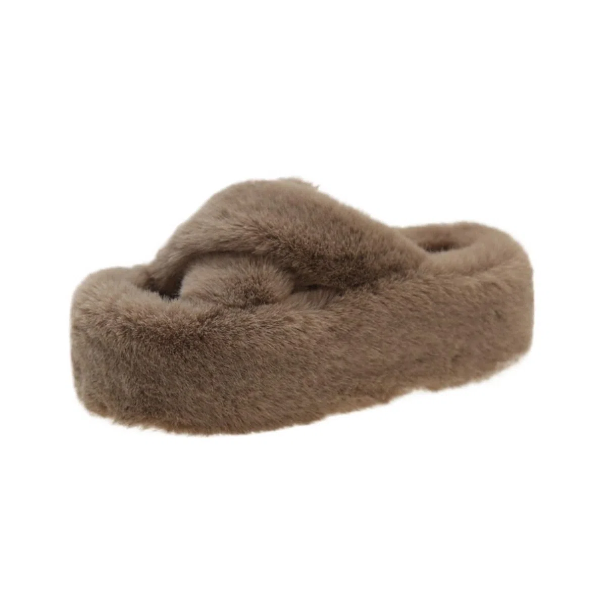 Zapatillas Esponjosas Cruzadas Zapatillas de algodón con Parte Inferior Gruesa Cruzada al Aire Libre for Mujer for Ropa Informal otoño e Invierno