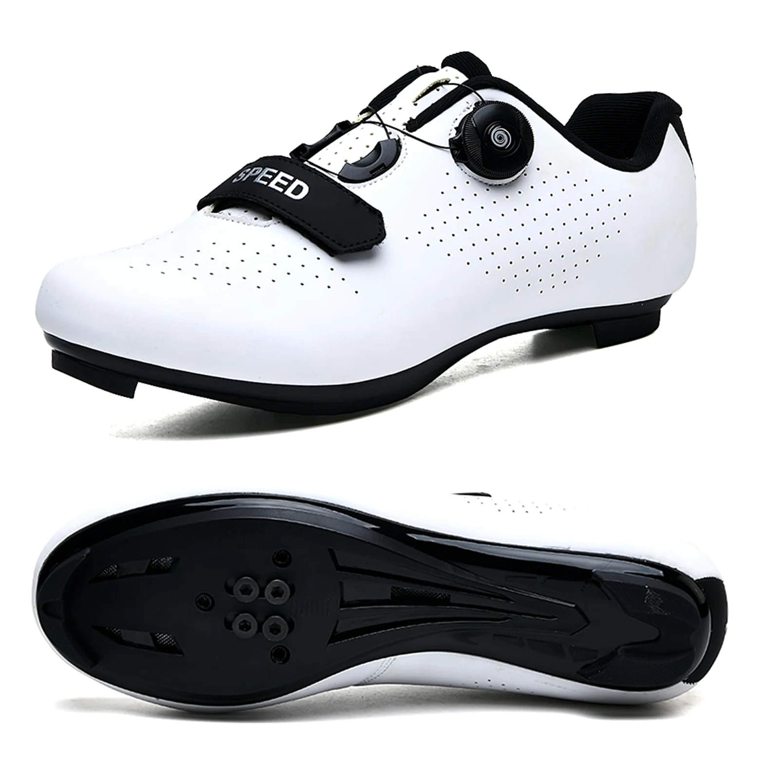 Zapatos Ciclismo Color Sólido, Hombres Mujeres Zapatillas De Bicicleta De Carretera Y MTB, Sneakers Deporte Profesionales para Exteriores Compatibles con Peloton SPD/SPD-SL Y Look