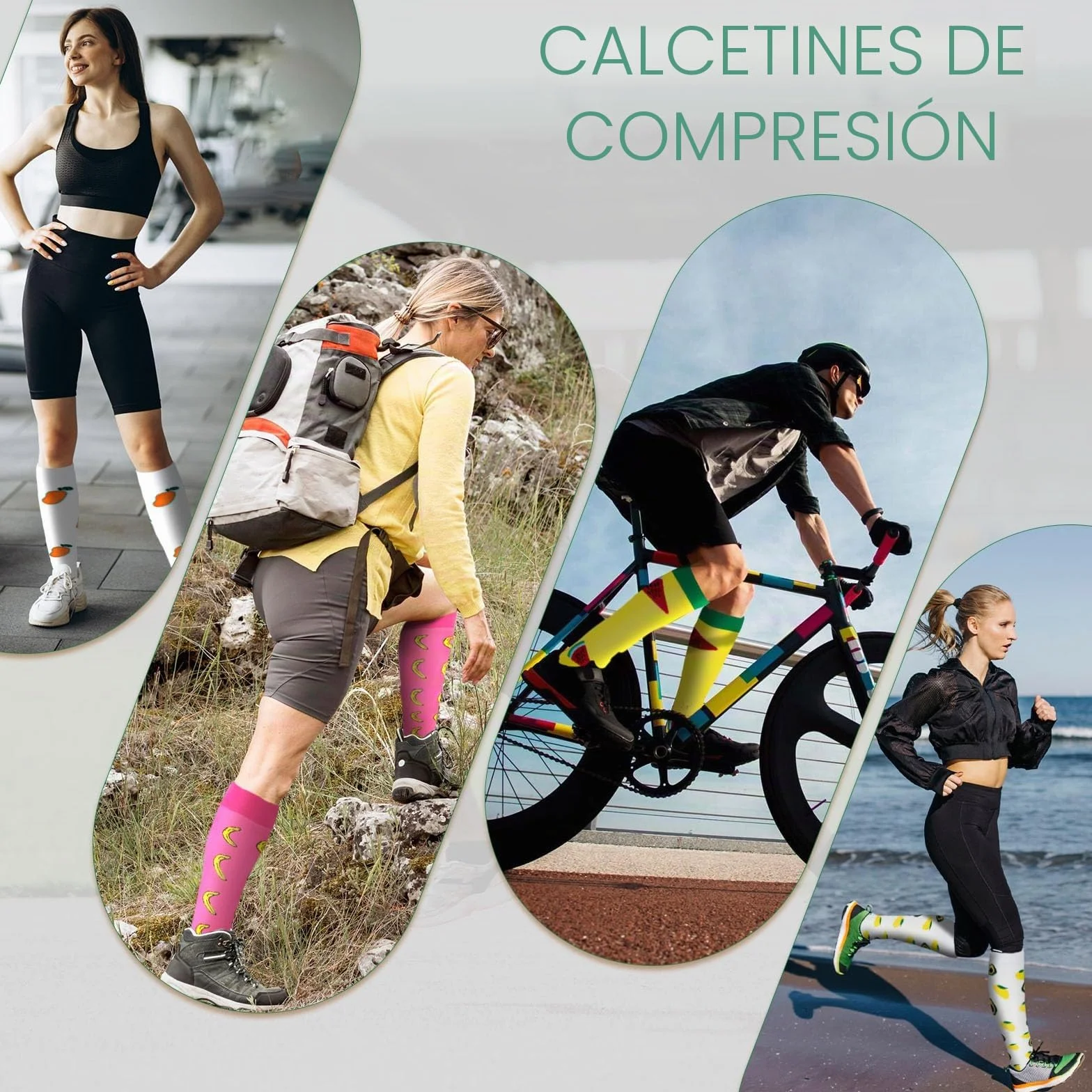 LEOSTEP Calcetines de Compresión 6 Pares para Hombres y Mujeres, Soporte Diario Viajes Trabajo