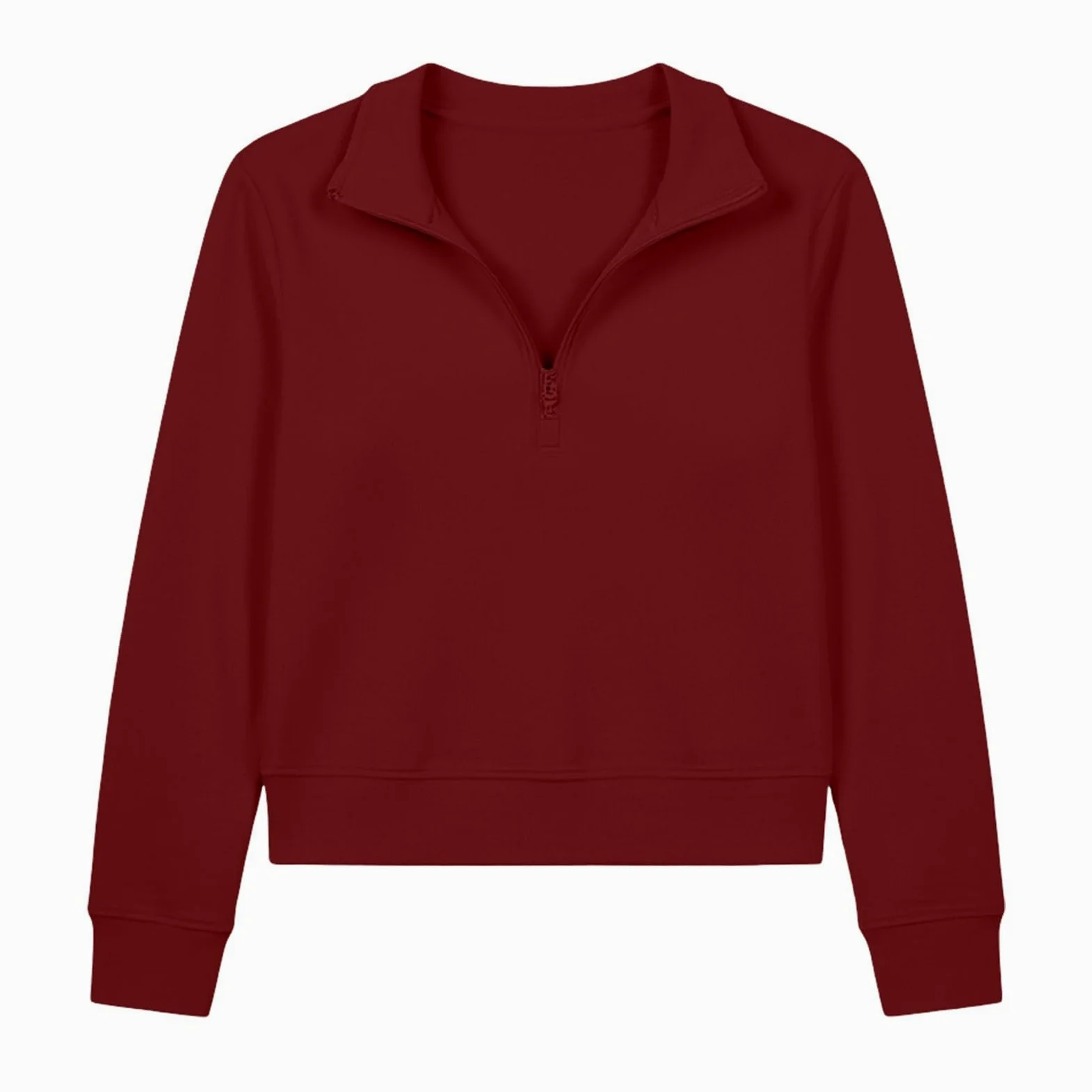 Sudadera Informal de Corte Ajustado con Cuello Alto y Cremallera Corta para un Look Moderno de día y de Noche.