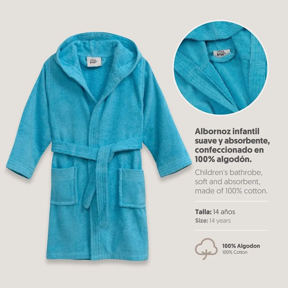 Interbaby Albornoz Liso Unisex Infantil Bebé-Niños