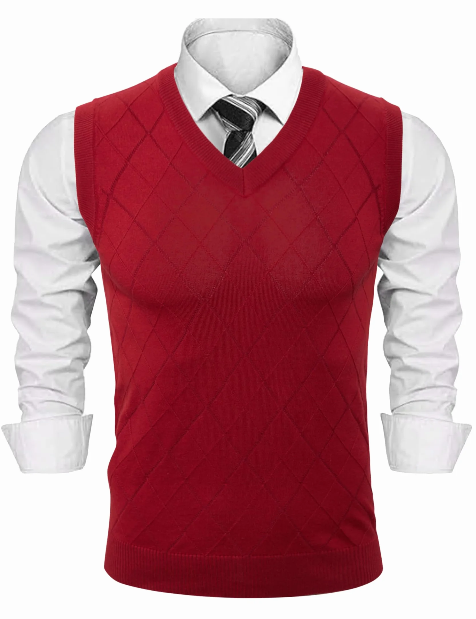Sykooria Jersey sin Mangas Hombre Invierno Chaleco Hombre Casual Algodon Suéter con Cuello en V Jerséis Esencial