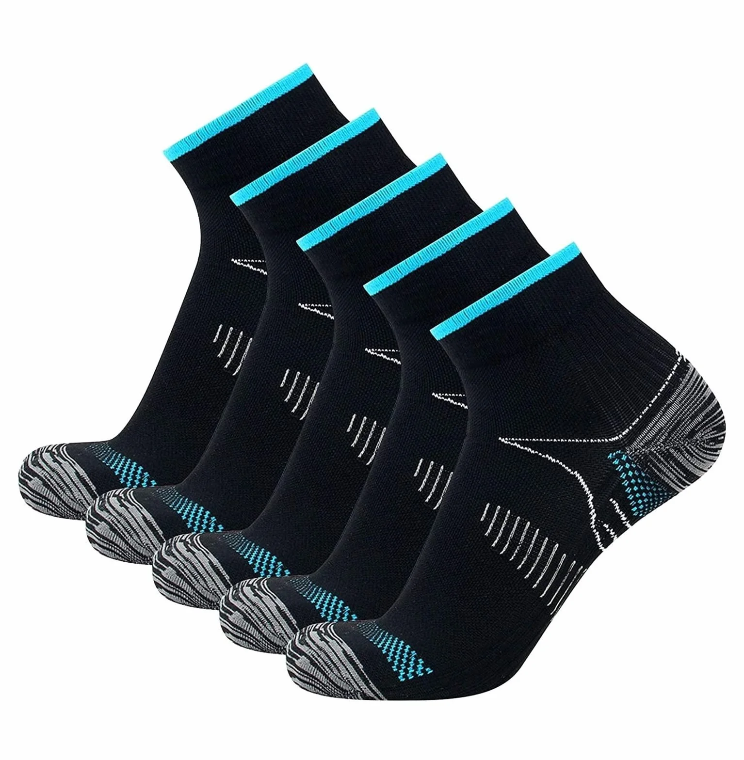 Calcetines Cómodos 5 Pares De Calcetines Compresión Tobillo Para Hombres Y Mujeres, Corte Bajo Para Correr Suaves Reforzada