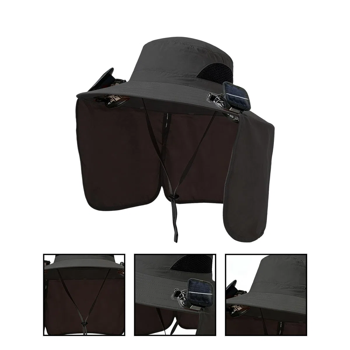 Sombrero solar con ventilador | Sombreros de ala ancha, sombreros solares plegables con 2 ventiladores solares para mujeres, para hombres, jardinería, senderismo, pesca, exterior, playa, viajes