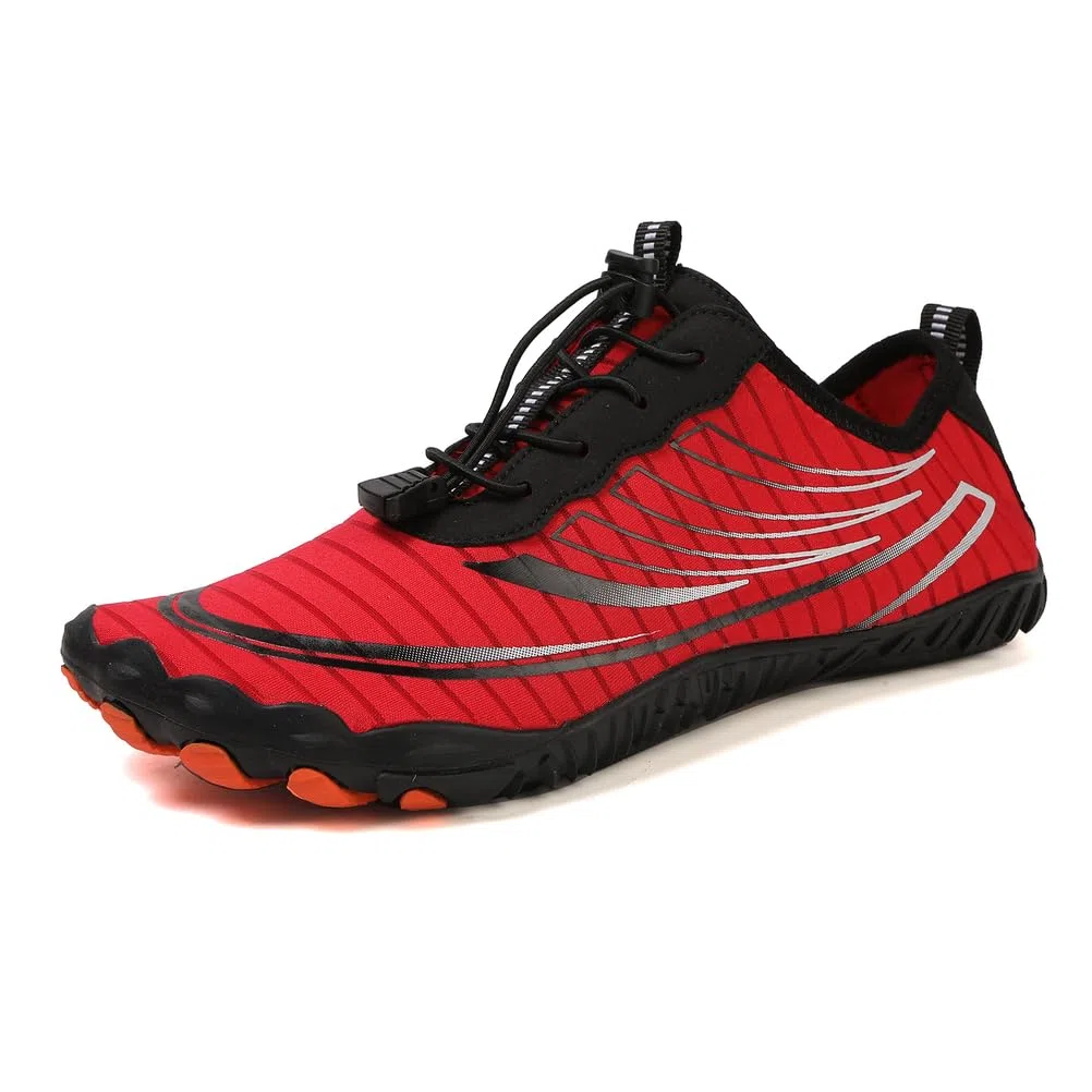 Zapatos Acuáticos para Hombre Mujer, Antideslizantes Secado Rápido, 4cm Amortiguación Drenaje Malla con Protección de Dedos para Playa, Senderismo, Trekking Fluvial, Gimnasio, Urbano