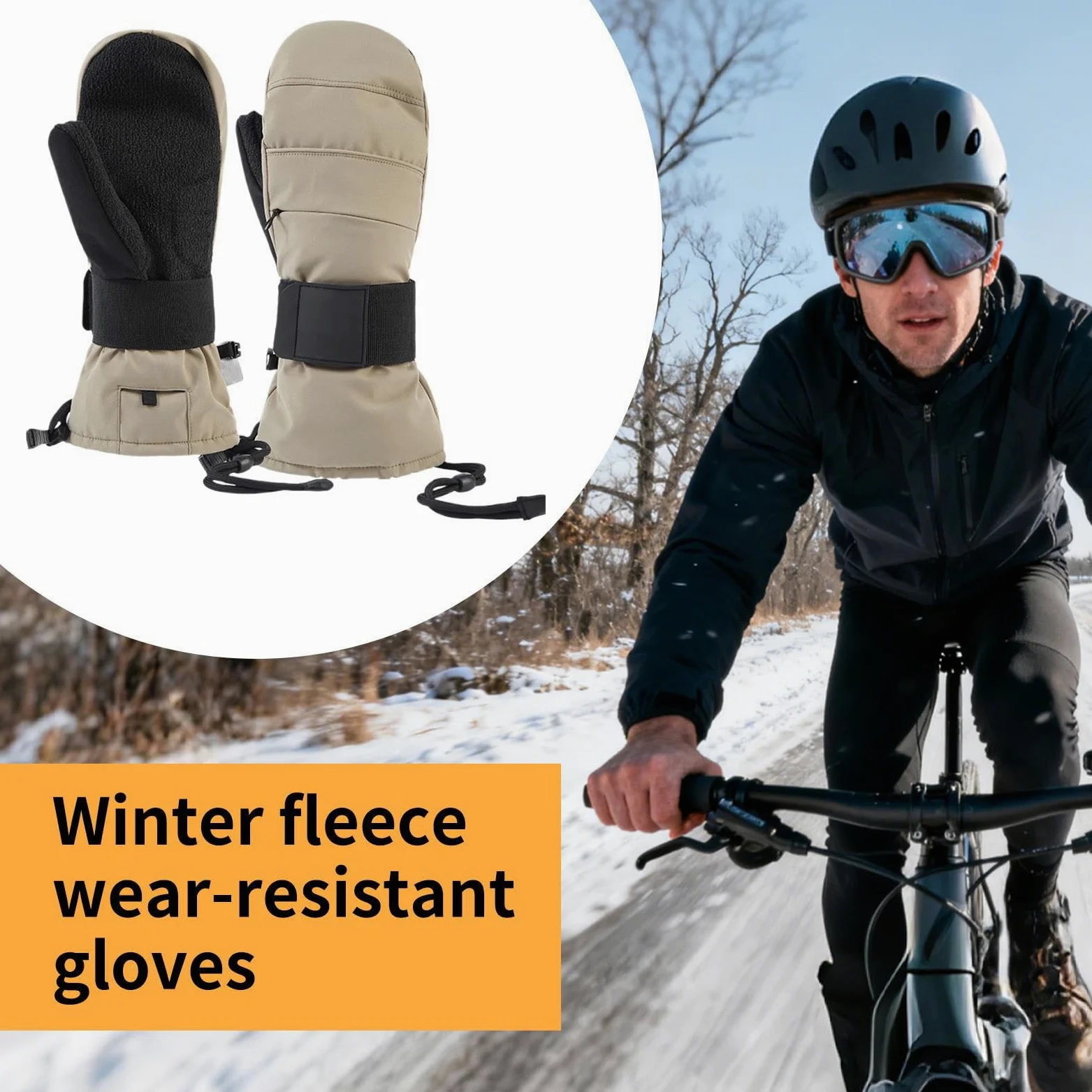 Guantes De Invierno Para Hombres | Guantes Térmicos Sensibles Al Toque,Muñequera Forro Polar Guantes De Nieve - Para Hombres Motociclismo Invierno Nieve Al Aire Libre