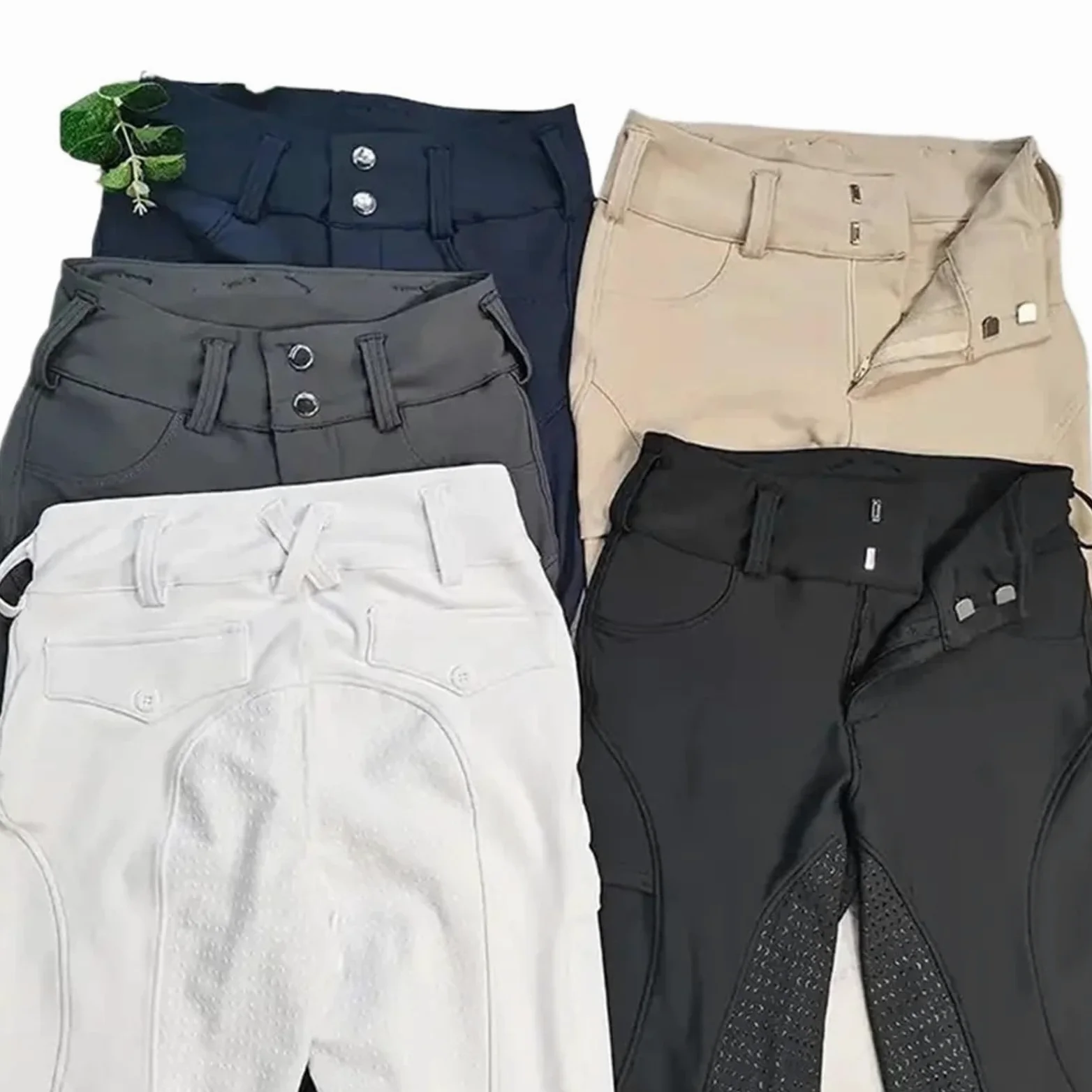 Pantalones de equitación Pantalones de equitación con Cremallera y Botones for Mujer, Mallas ecuestres, Mallas Deportivas de competición(Black,M)