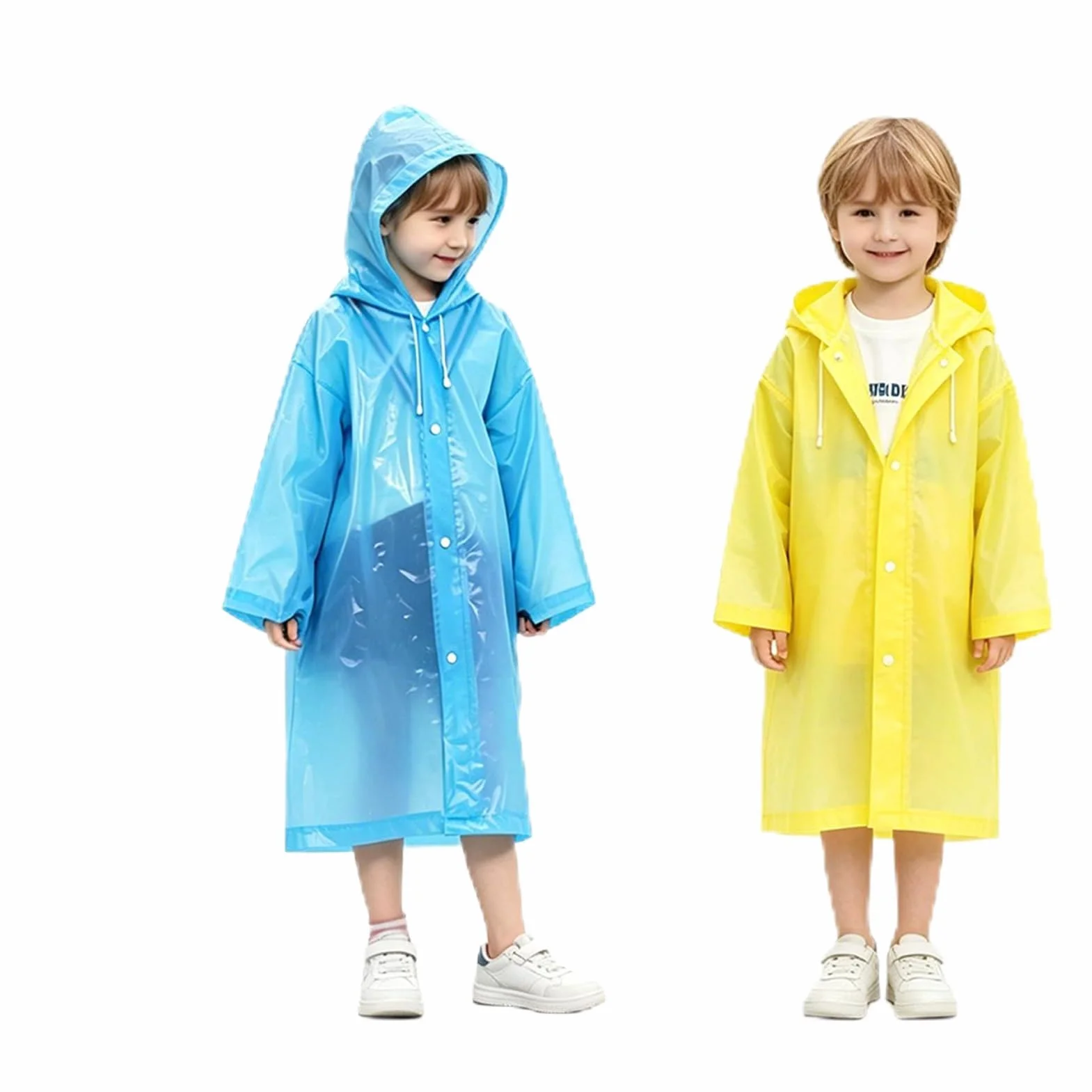 Chubasquero Niños EVA Impermeable Reutilizable 6-12 Años 1.0-1.50m Capucha