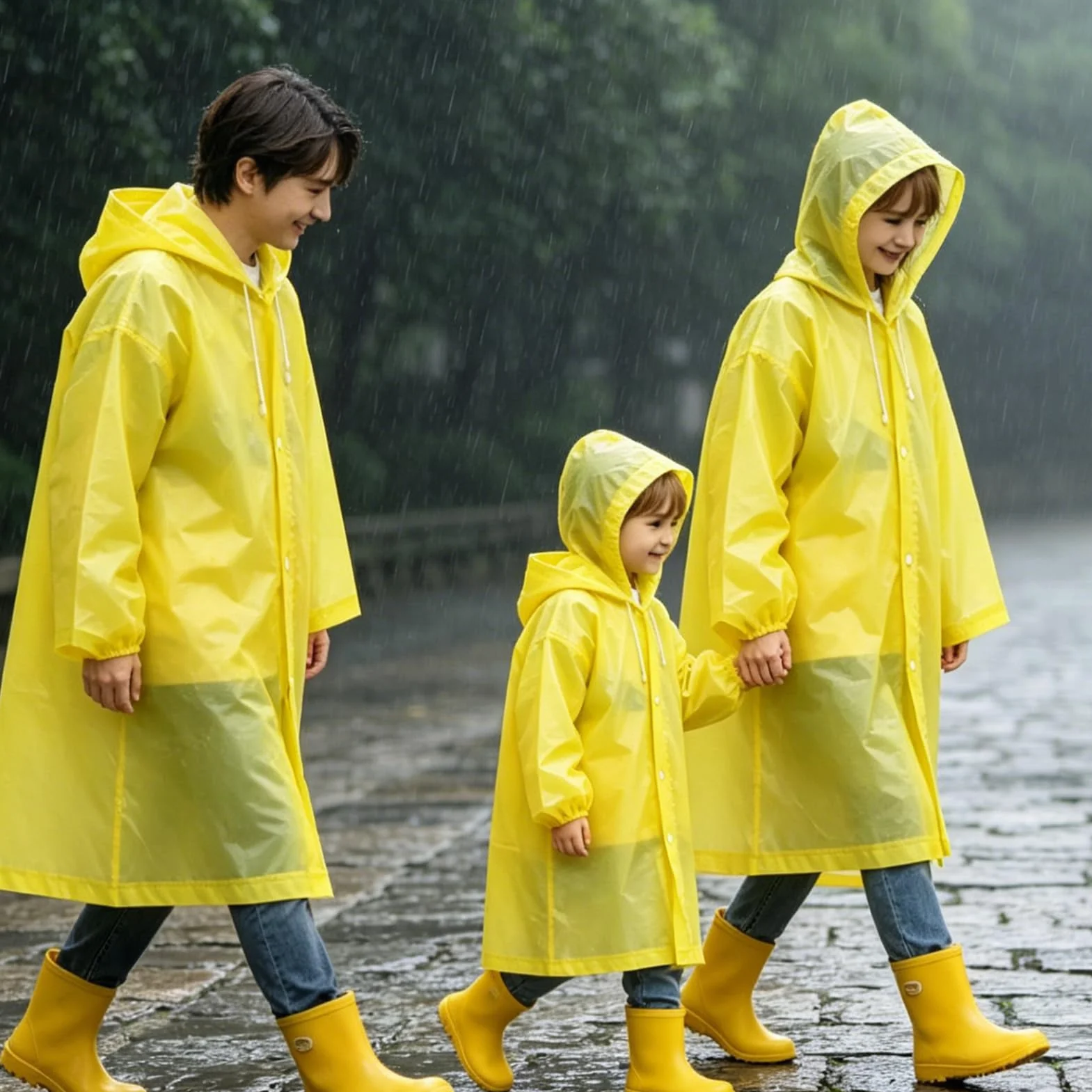 Chubasquero Niños EVA Impermeable Reutilizable 6-12 Años 1.0-1.50m Capucha