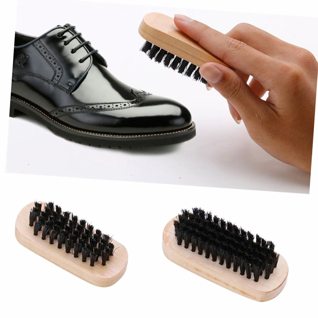 Juego de Cepillos para Zapatos Portátil de 9 Piezas Marrón | Cerdas de Bristle, Diseño Creativo, para Hombre y Mujer, Limpieza y Lustrado de Calzado