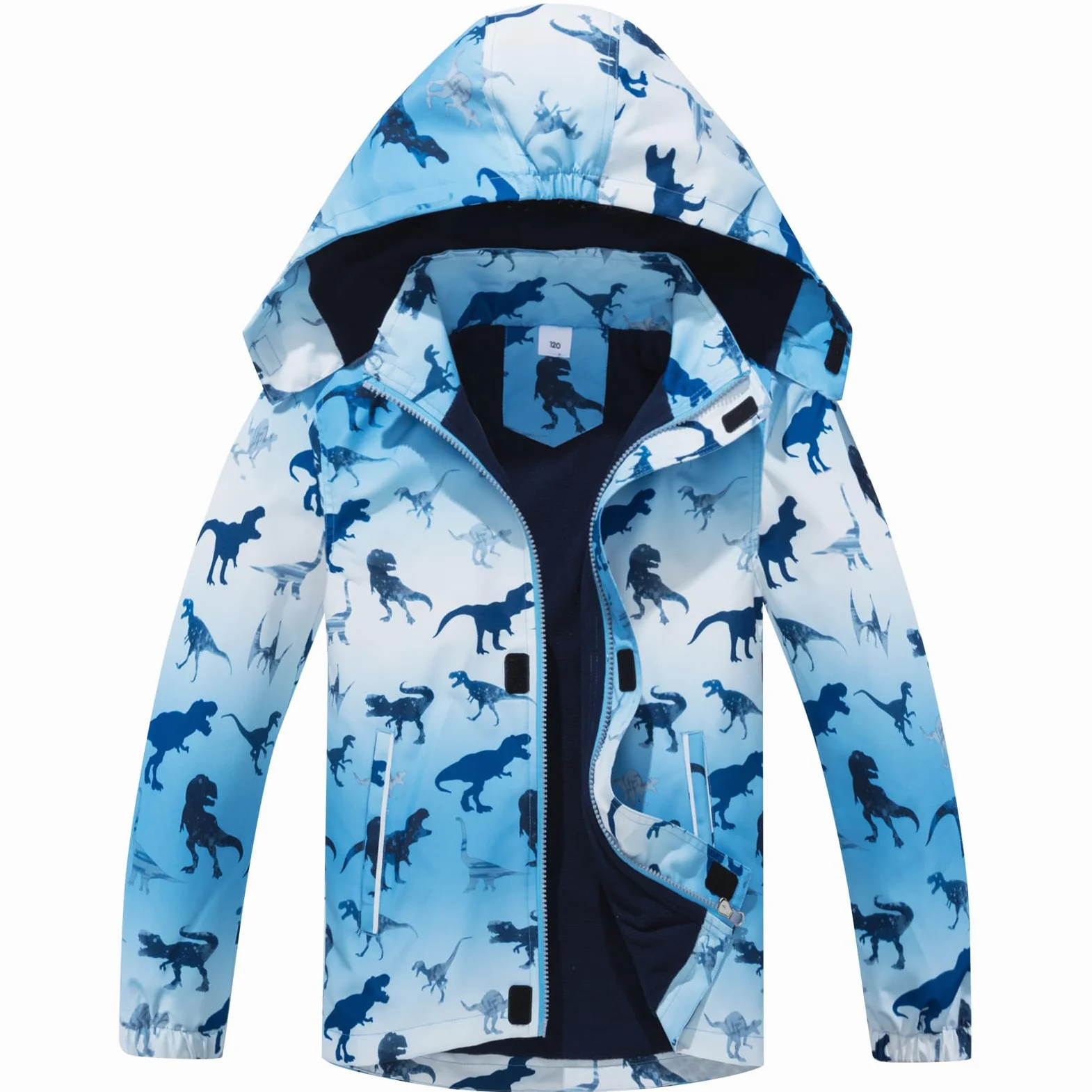 Fewlby Niño Chaqueta Impermeable con Capucha, Cortavientos Ligera con Forro Polar Abrigo Prueba de Viento Chubasquero Primavera Otoño Abrigos Deportivos 11-12 Años