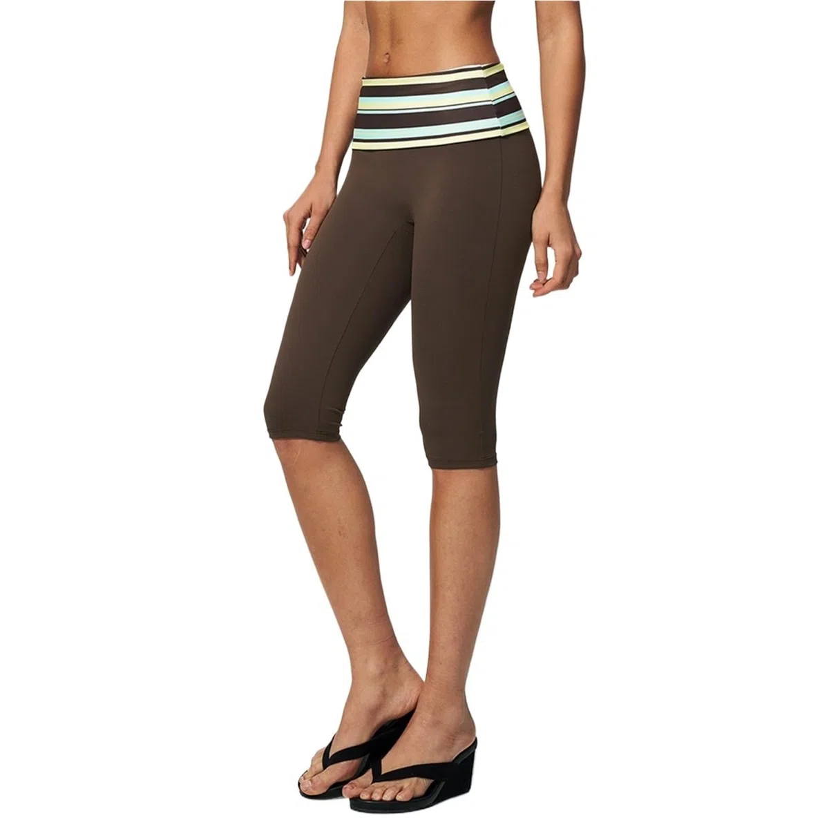 Mallas Piratas Mujer Pantalones Capri De Yoga Con Cintura Doblada for Mujer