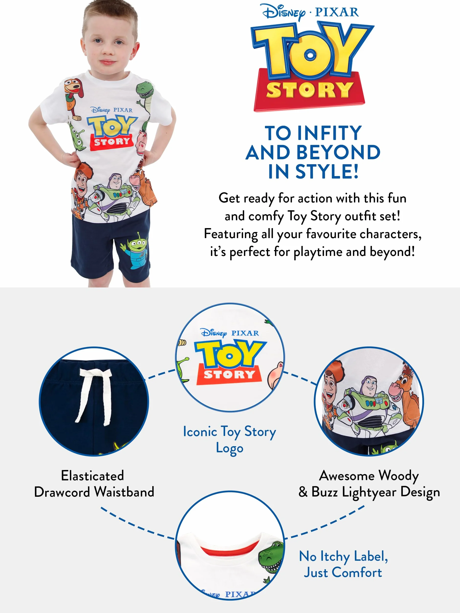 Disney Camiseta Conjunto de Top y Shorts para niños Toy Story