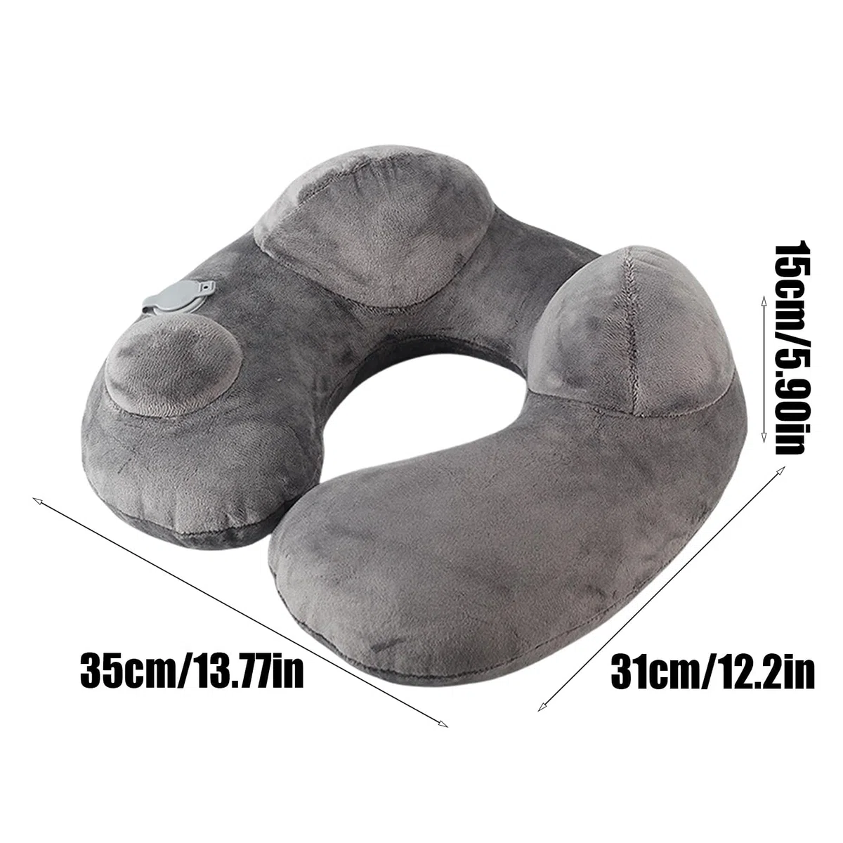 Almohada inflable de viaje para el cuello, reposacabezas ergonómico con bomba manual, funda lavable, bolsa compacta, solución de descanso perfecta para avión, coche, viaje por carretera, camping