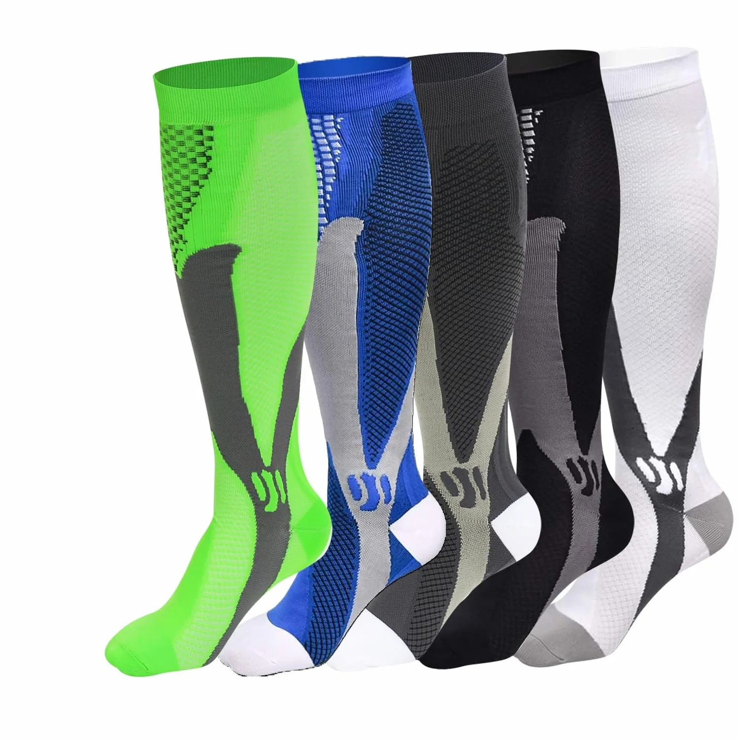 Medias de Compresión para Hombre, Calcetines de Soporte con Elástico para Deportes, Viajes, Fitness