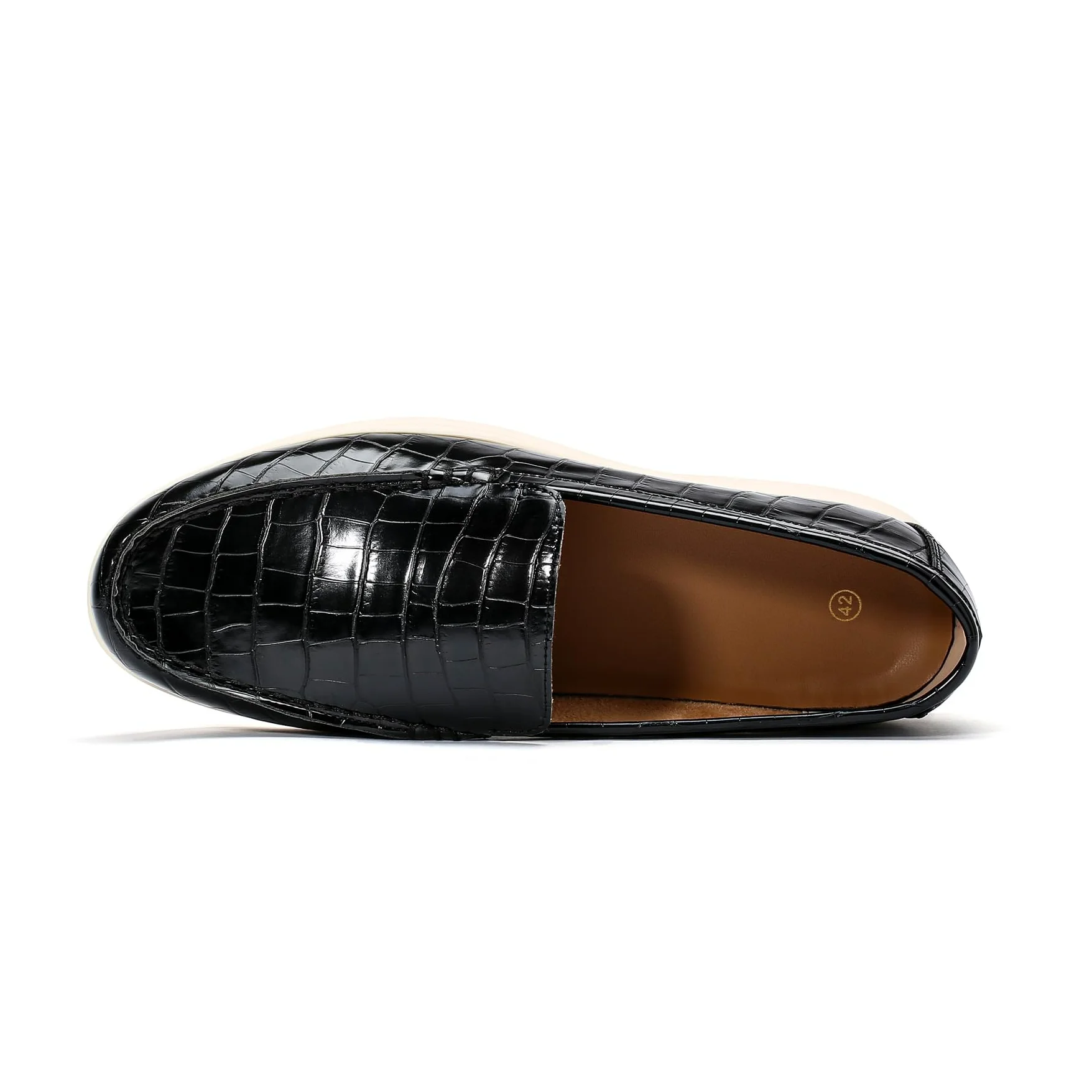 Allthemen Mocasines Hombre Casuales con Estampado de Cocodrilo Elegante Loafers sin Cordones Plano Cómodo