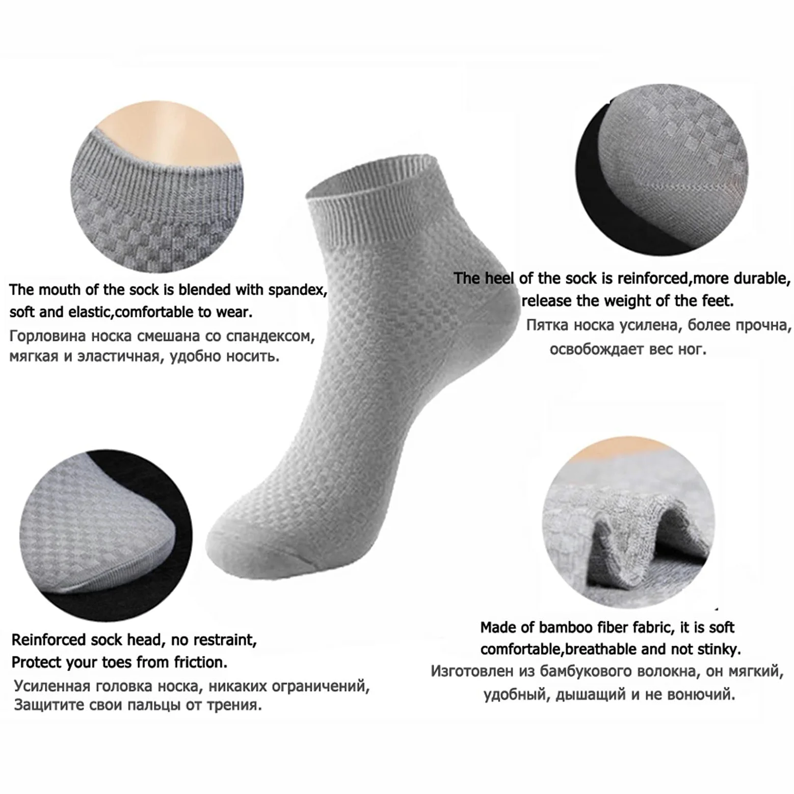 UKKO Calcetines de Hombre 10 Pares De Calcetines para Hombres De Fibra Transpirable De Calcetines Desodorantes Hombres Largo Tamaño Grande EUR 38-46-5Black 5Light Grey,EUR 43-47(Us 9-13)