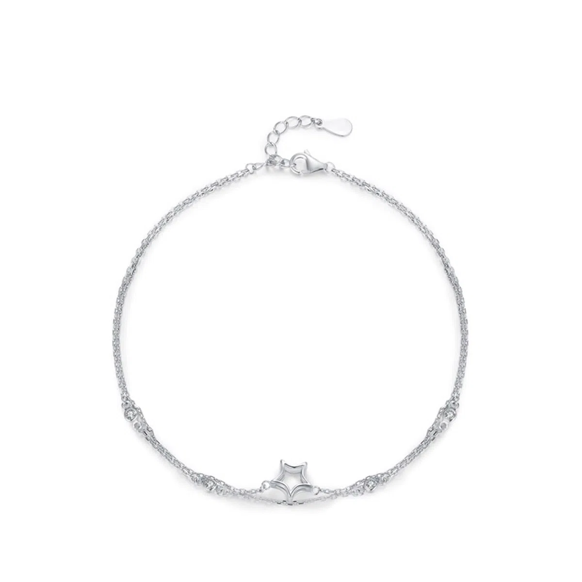 Pulseras de moda para mujer, pulseras de estrella de plata Pt950 y oro blanco, regalos únicos para mujer