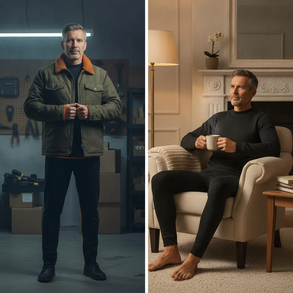 Vestuario Termico para Hombre con Interior y Diseno Cuello Redondo para Mantener el Corporal Acuado para Estar en Casa
