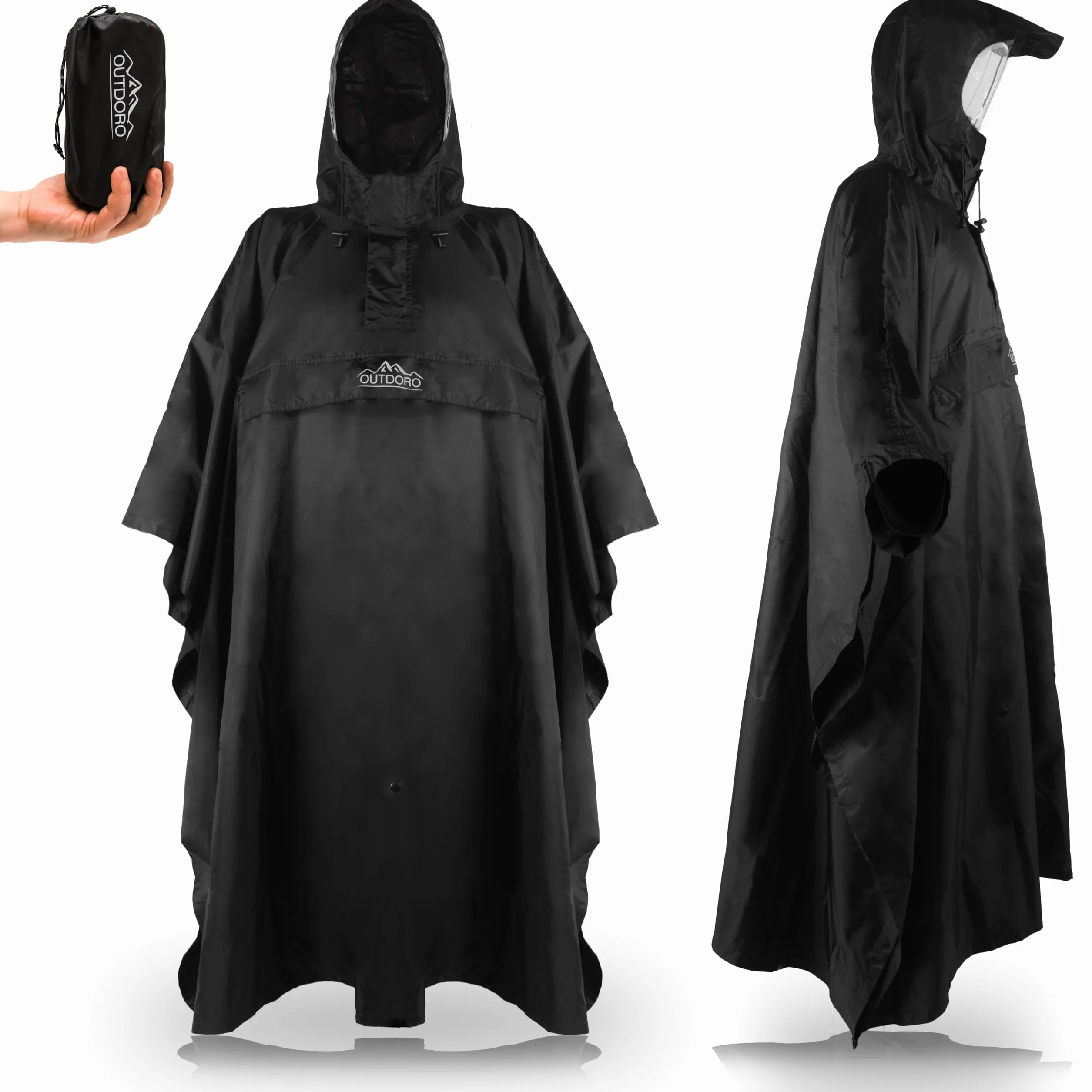 Outdoro RP-10-SW, Poncho de lluvia capa de lluvia chaqueta de lluvia Hombre, 155-195