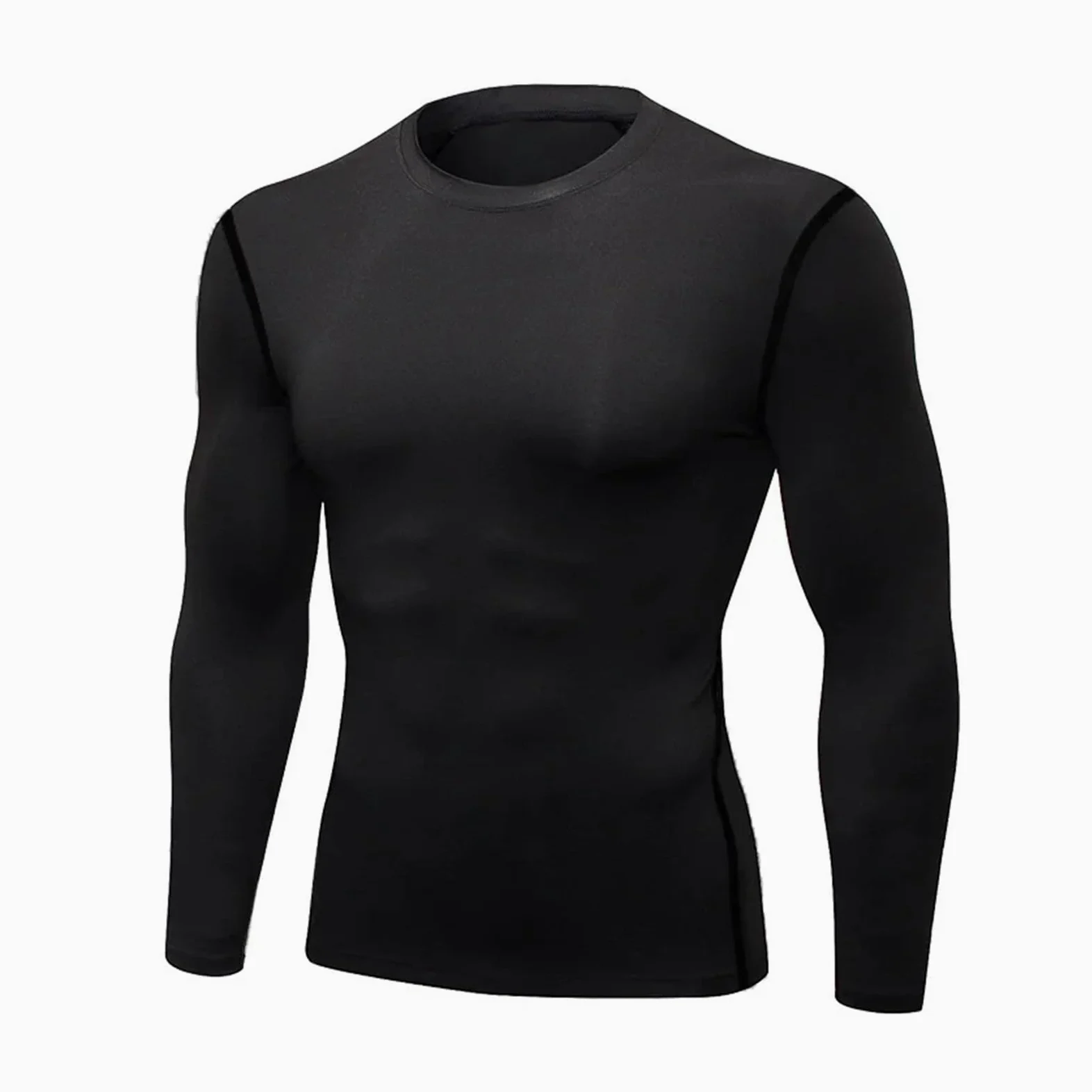 Camisa Funcional Ropa Interior térmica de Manga Larga for Hombre, Tops Finos Ajustados de Secado rápido elásticos for Fitness, Ropa de otoño e Invierno for Hombre(Gray,L (60-70kg))