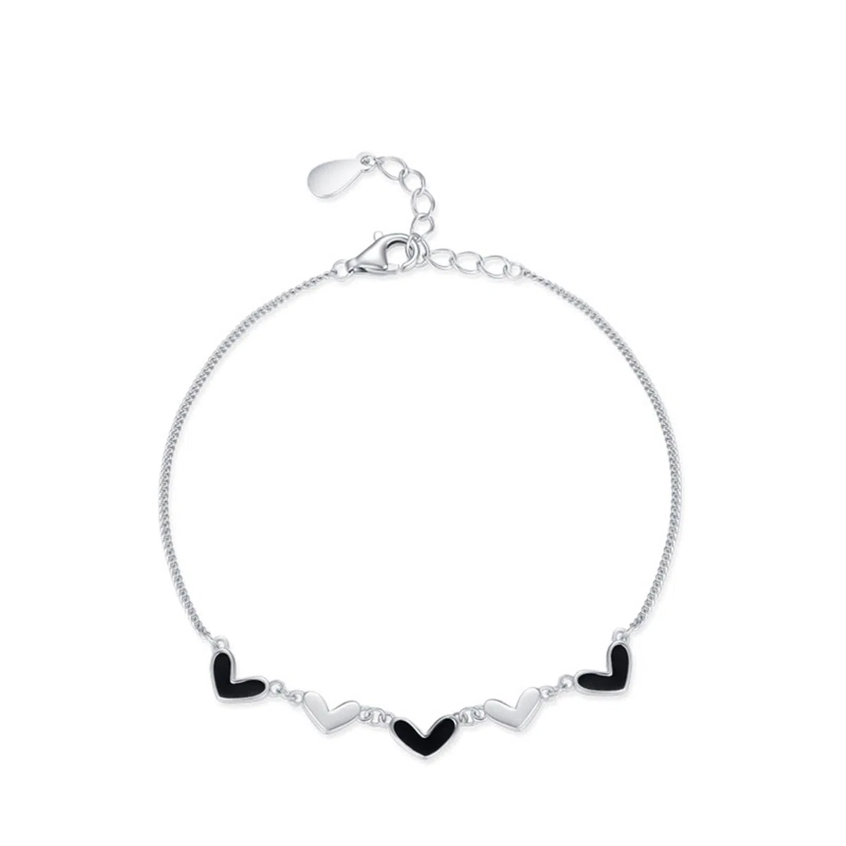 Pulsera de fiesta para mujer, sin piedras preciosas, pulseras con dije de corazón para mujer, de moda, oro blanco de 9 quilates, 14 y 18 quilates