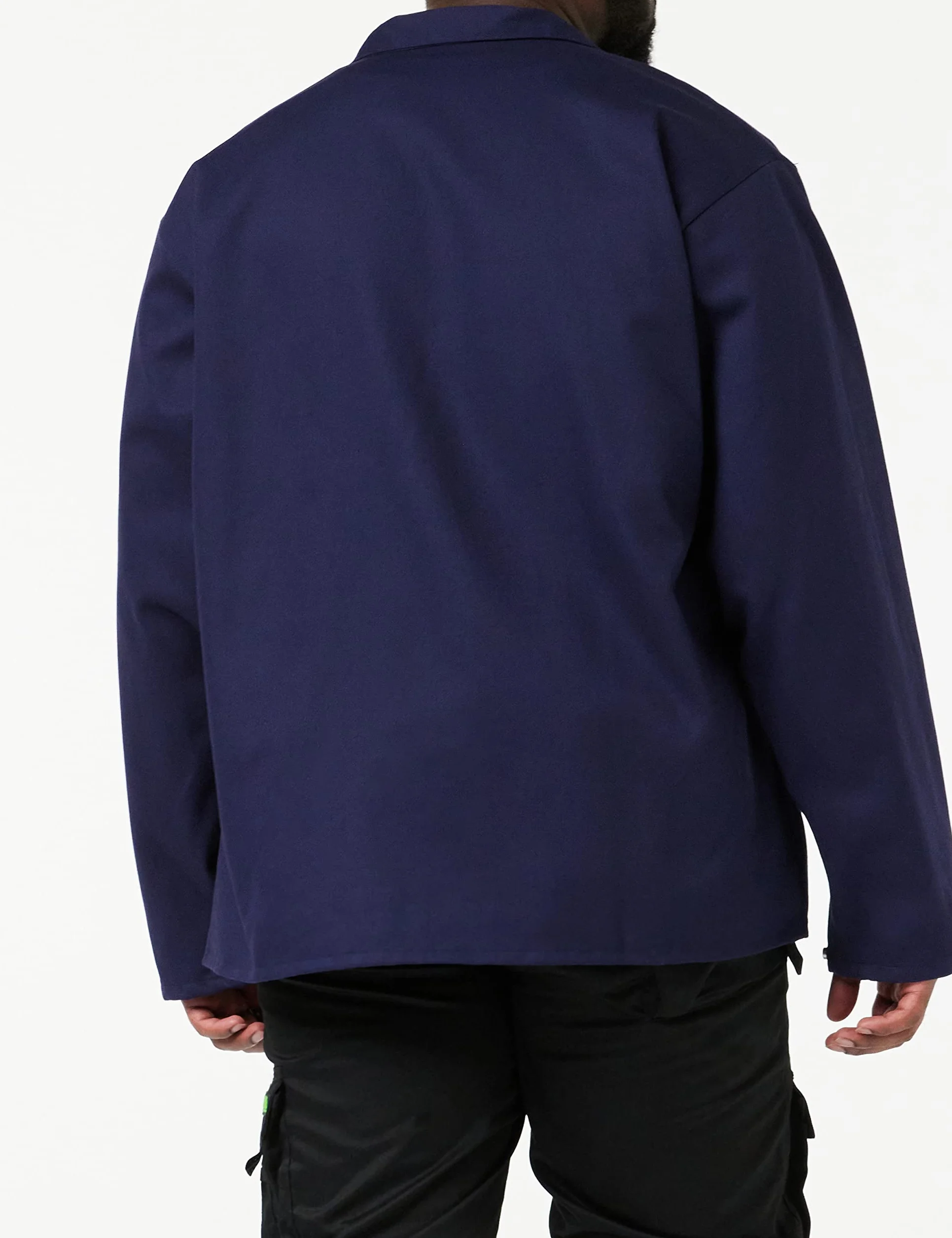 Black Stallion FN9-30C - Chaqueta de soldadura de algodón ignífugo azul marino de 305 g/m² y 76 cm