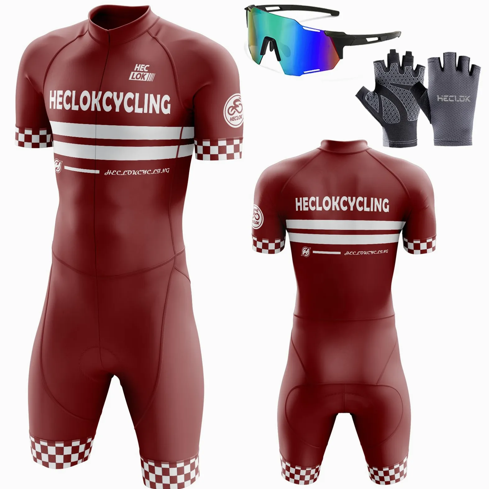 Conjunto de Traje de Triatlón de Manga Corta para Hombre,Traje de Ciclismo de Secado Rápido Mono Racing,Traje de Ciclismo Acolchado de una Pieza para,Ciclismo,Carrera,Natación