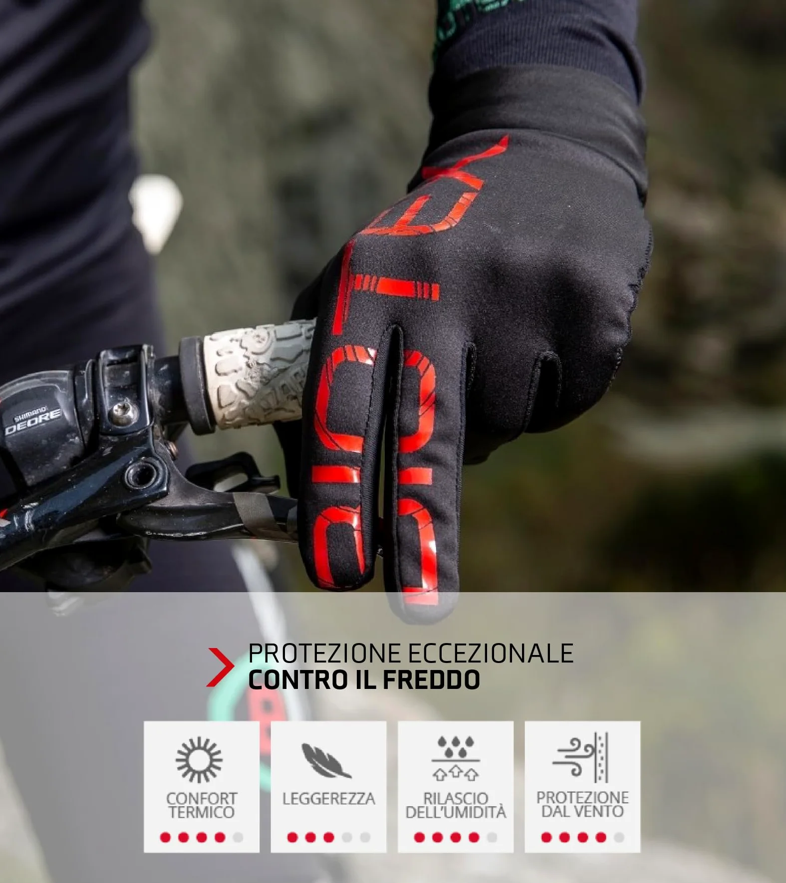 BIOTEX Guantes térmicos táctiles para invierno, con tecnología táctil, ropa interior técnica deportiva, ideal para ciclismo, MTB, correr y caminar
