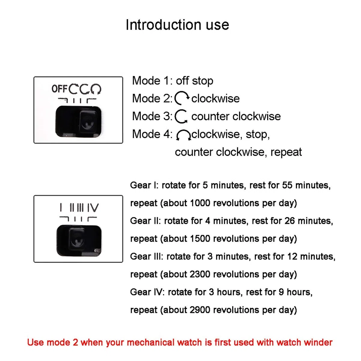 Caja de bobinado de Reloj mecánico automático Negro 2 + 0, Dispositivo de Reloj Giratorio de Motor, agitador de Reloj, Almacenamiento (Caja de exhibición de Reloj)