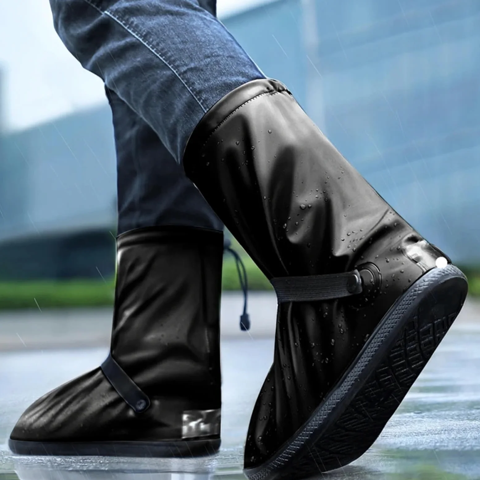 3 pares de cubiertas for zapatos, cubierta for Botas lluvia, impermeables for for hombres y mujeres, for exteriores for días lluviosos, antideslizantes tubo alto para Protección