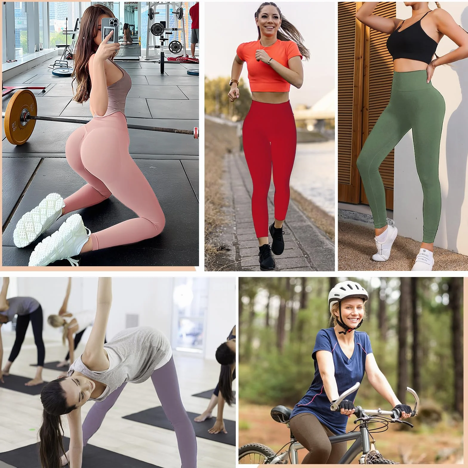 Lishang Leggings Deportivos Mujer Push Up Mallas Anticeluliticos Cintura Alta Pantalones Elástico Opaco Deportivas Scrunch Butt Leggins para Fitness Yoga Running