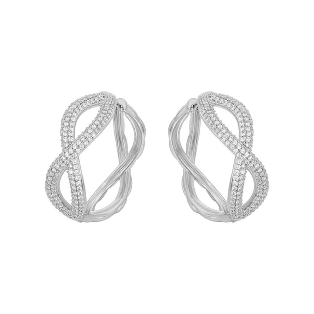 Pendientes de infinito con moissanite para mujer