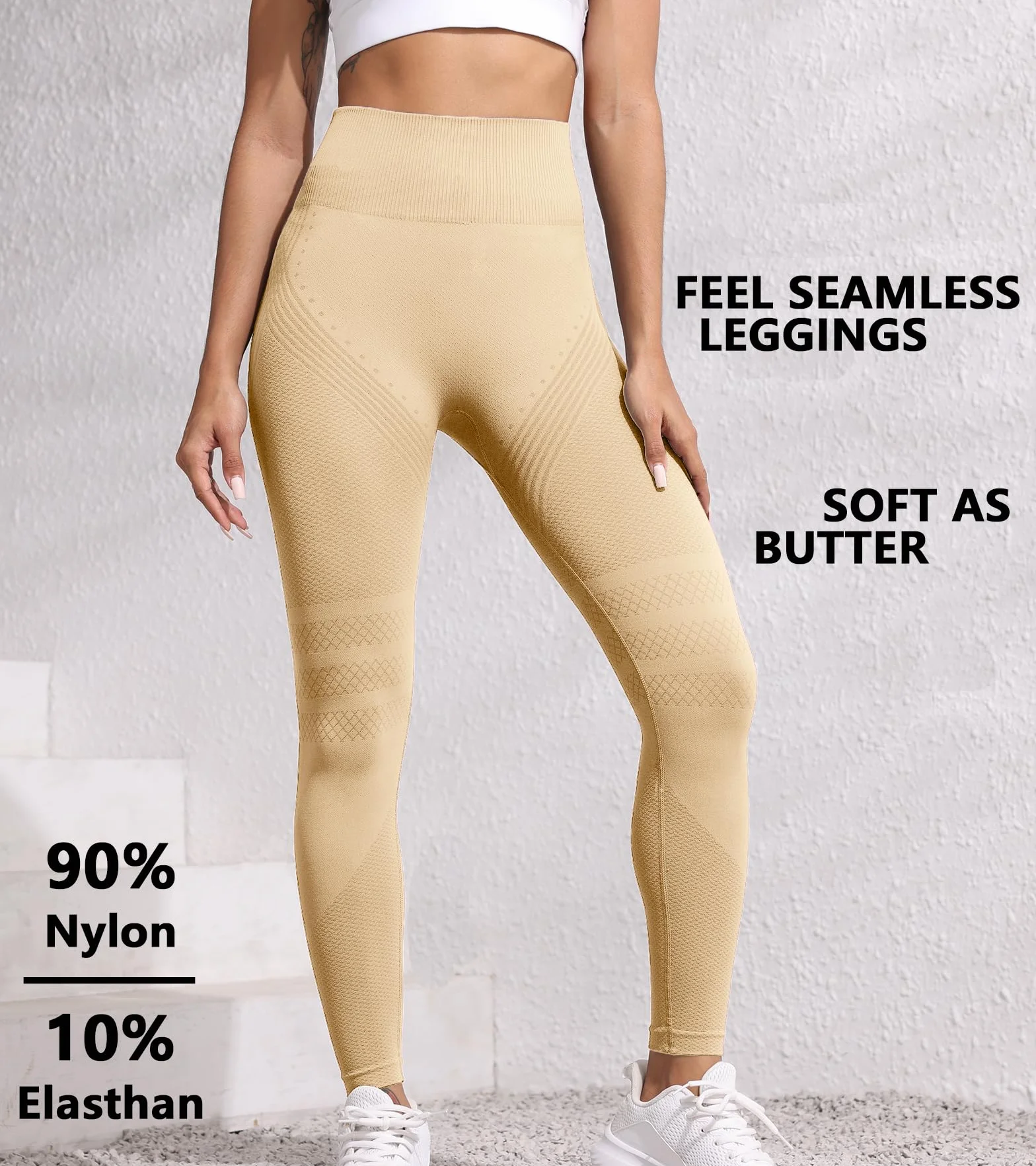 Scrunch Butt Leggings para Mujer Deportivos Cintura Alta Anticelulíticos Pantalones Largos Compresión Moldeadores Levantar el Trasero Pantalones Yoga Gym Correr Leggings Elásticos sin Costuras