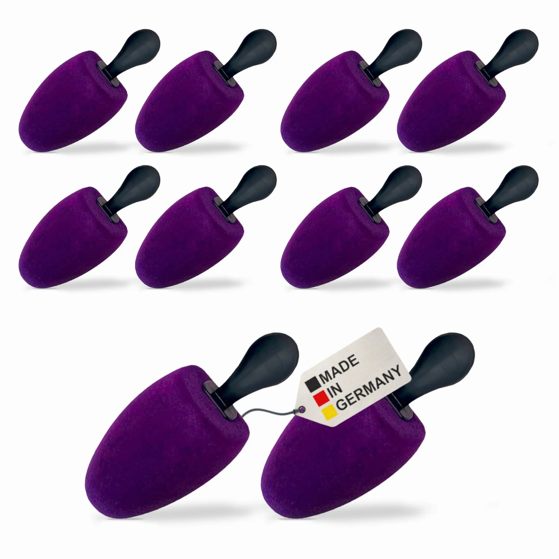 DELFA Set de 5 pares hormas para zapatos de espuma terciopelo “Gina” para mocasines e botines