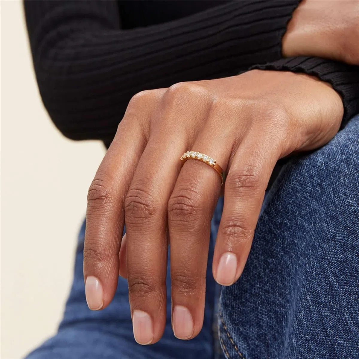 Daesar Anillo de Boda de Matrimonio Mujer con 2,5x2,5 mm Redondo con Moissanita, Oro Amarillo 9K/14K/18K, Anillo Alianzas Oro