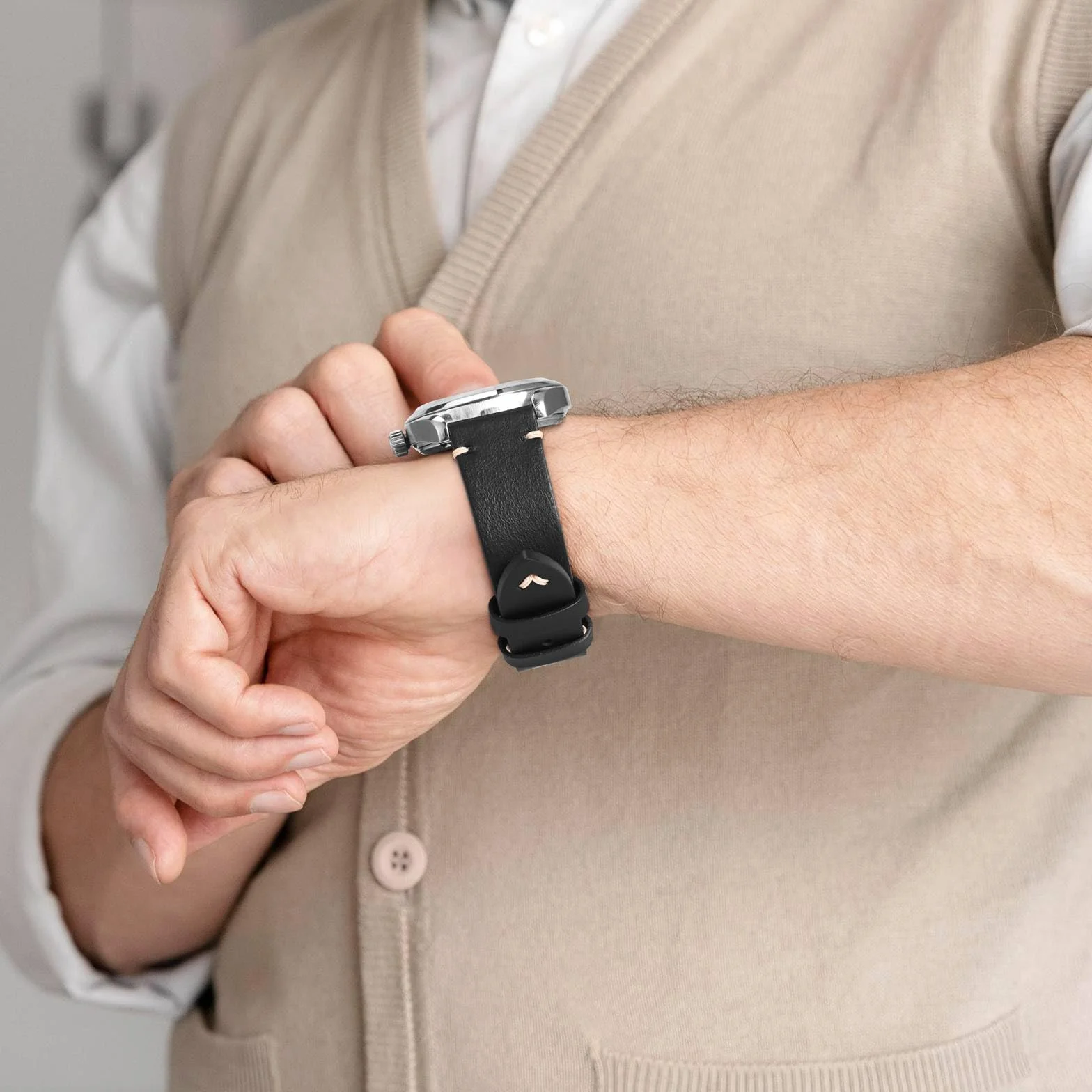 BISONSTRAP Correa de Reloj de Cuero Antiguo, Correas de Repuesto para Hombres, Liberación Rápida, Ancho de Correa 18mm 20mm 22mm