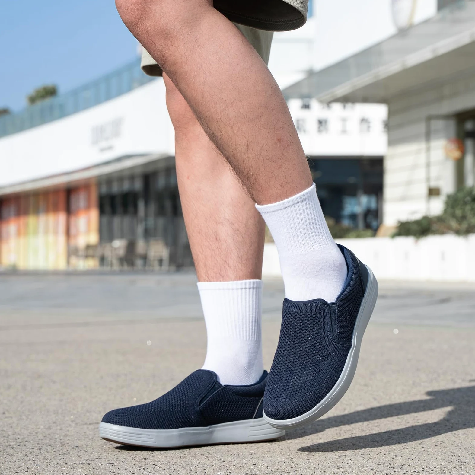 konhill Hombres Casual Transpirable Cómodo Malla Caminar Zapatos Vestido Sneaker Mocasines Slip On Zapatos Entrenadores