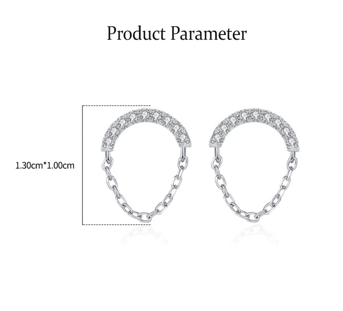 Pendientes de tuerca de oro de 9/14/18 quilates para mujer, oro real, cadena de moissanita pavé