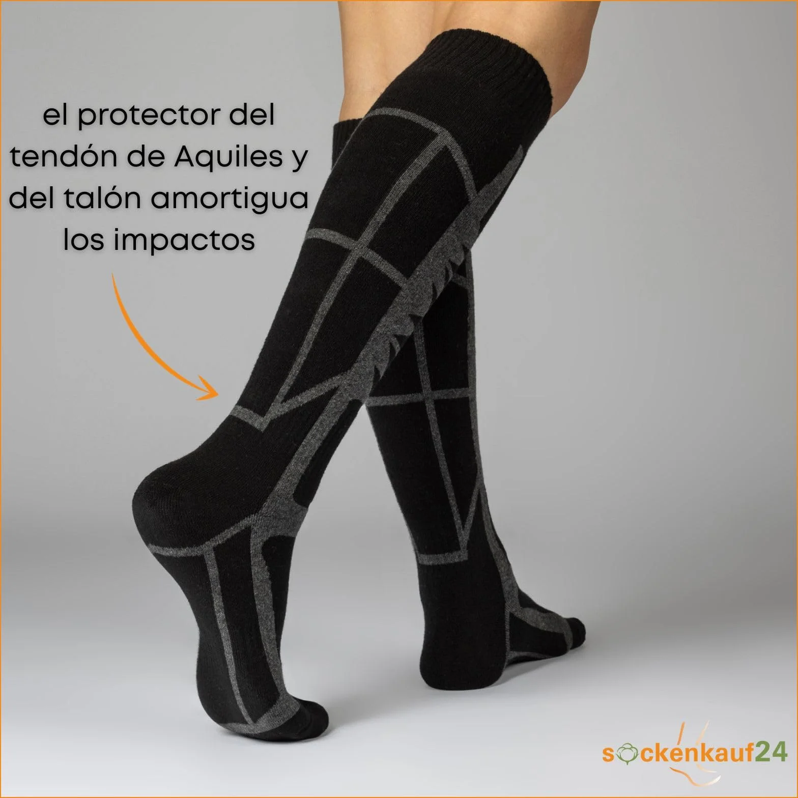 sockenkauf24 2 Pares Calcetines Esqui Hombre y Mujer Calcetines Altos Termicos