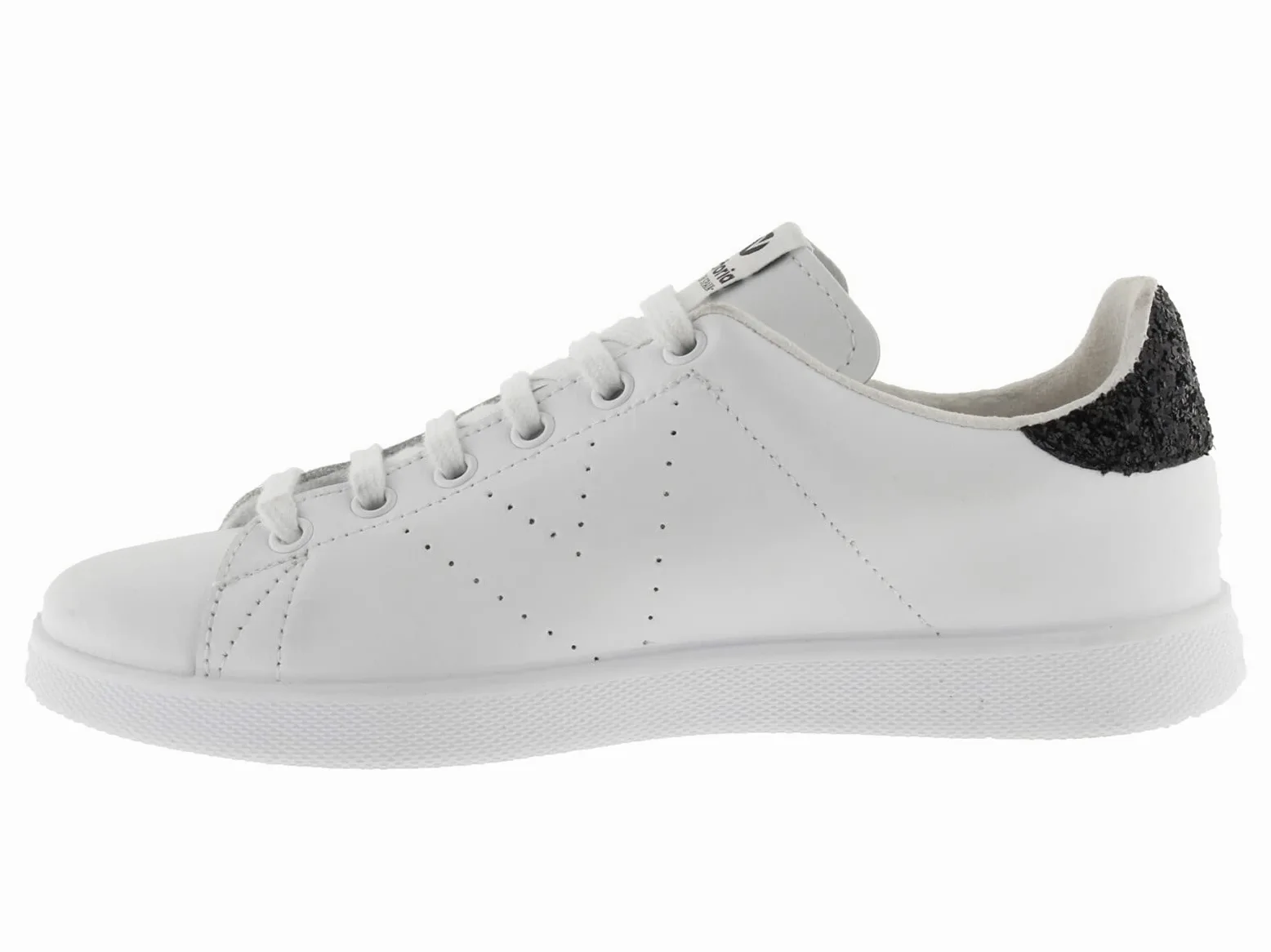 victoria Zapatillas Tenis 1125104 | Piel & Pieza Trasera Glitter & Logotipo Perforado para Niña