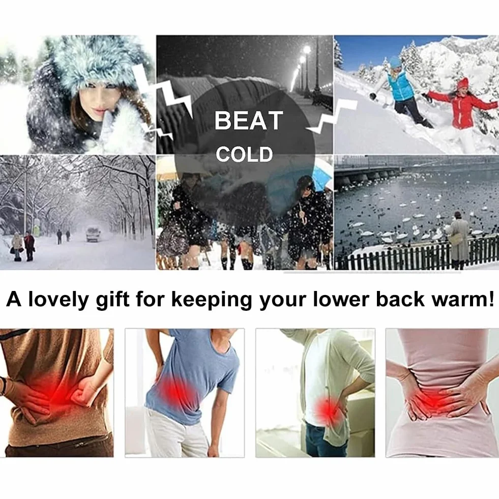 Calentador Lumbar Térmico de Punto Invierno Unisex, Calentador de Riñón Cinturón Elástico Cintura, Faja Lumbar Caliente Protector Abdominal para Invierno Prevenir el Resfriado del Vientre, Gris, L