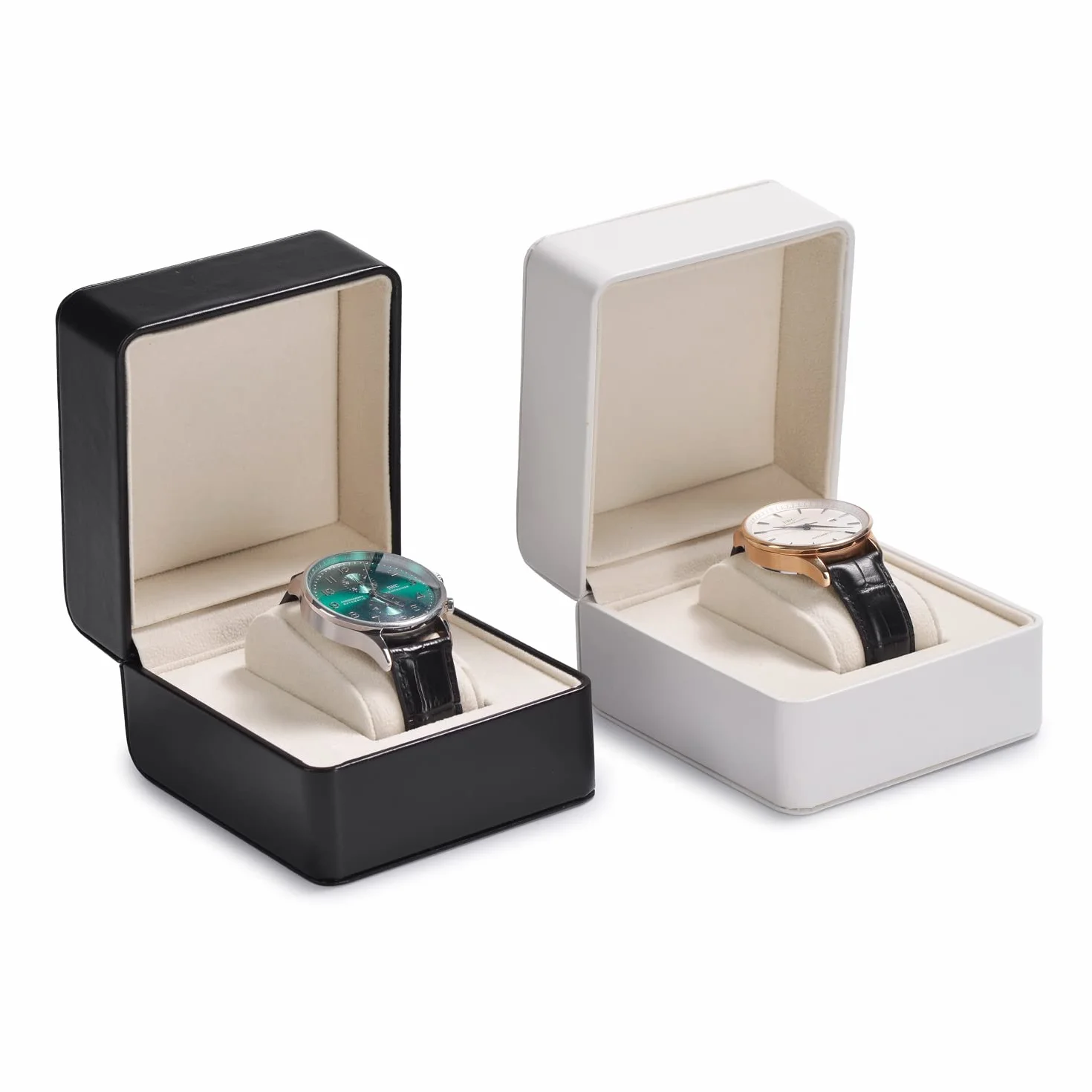 Oirlv Estuche Portátil para Relojes de Gamuza PU Cuero-Caja de Relojes-Organizador Viaje,para Aniversario y Cumpleaños(Blanco)
