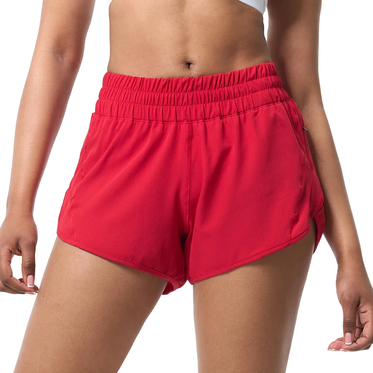 Aurefin Pantalones Cortos Deportivos para Mujer, de Secado rápido, para Entrenamiento, Deportes, Correr, Pantalones Cortos con elástico y Bolsillos con Cremallera
