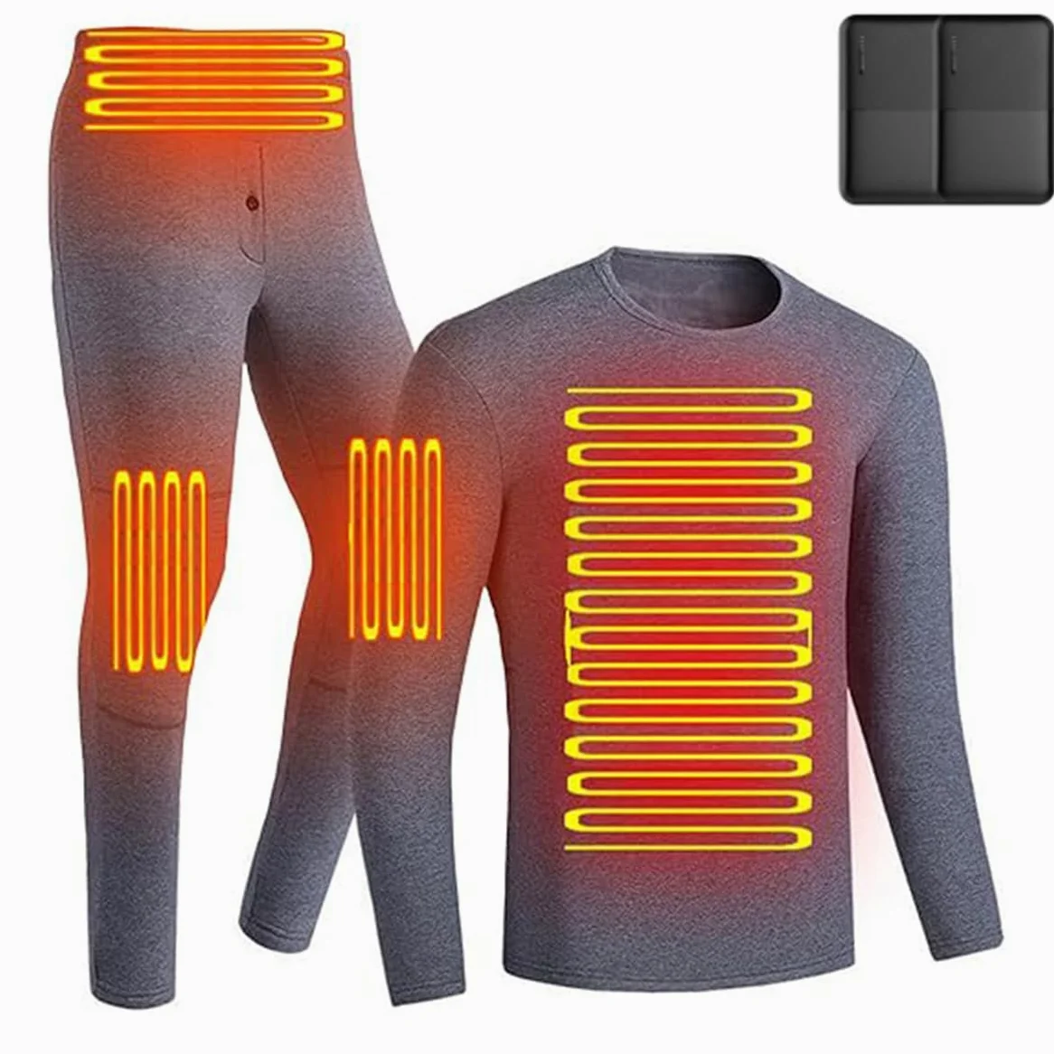 Ropa Interior térmica para Hombre con Pilas, Ajuste de Temperatura de Tres Niveles, calefacción eléctrica USB para Esquiar.