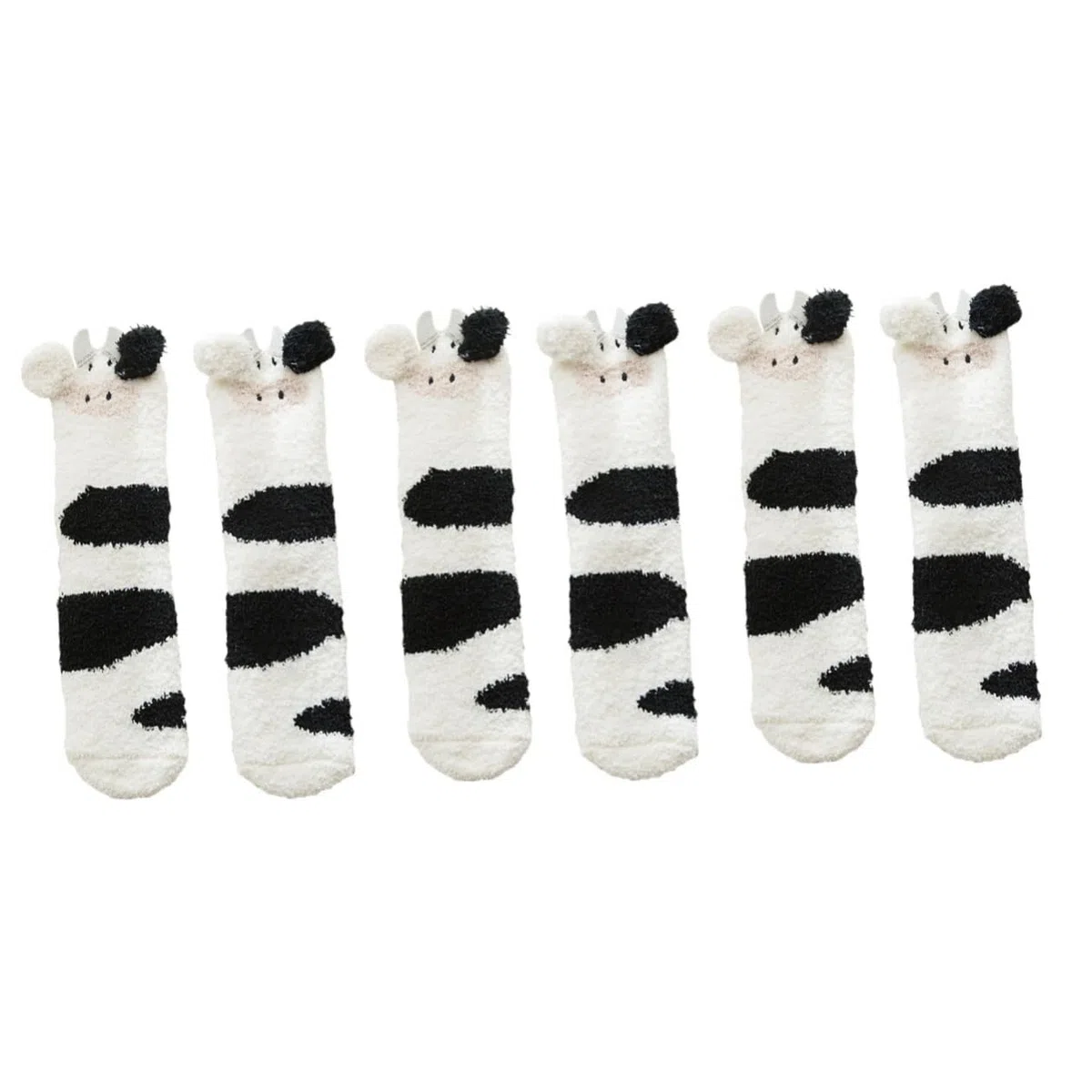 SHERCHPRY 2 calcetines de invierno estereoscópicos calcetines gruesos calcetines de diseño de vaca calcetines duraderos calcetines de forro polar coral