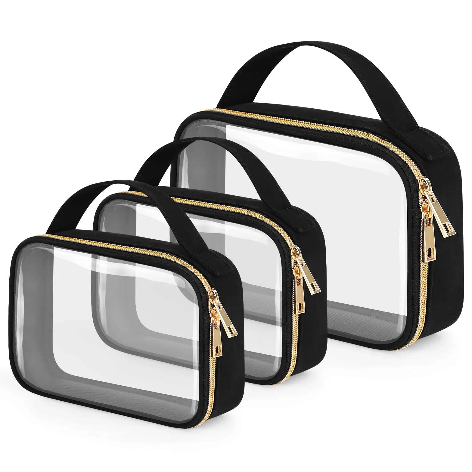 Wedama Neceser de viaje, Negro -, 3 Pack, 2 Medium, 1 Large